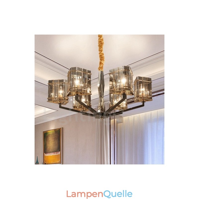 6-flammiger moderner zeitgenössischer einstufiger Kronleuchter