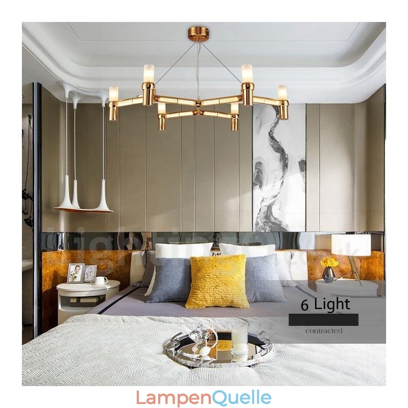 6-flammige einstöckige moderne zeitgenössische Kronleuchterlampe