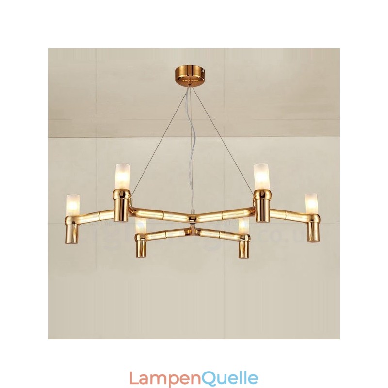 6-flammige einstöckige moderne zeitgenössische Kronleuchterlampe