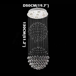 Pendelleuchte Moderner Kristall-Kronleuchter 5 Lichter Silber Canpoy Klare Kristallkugel Deckenleuchten