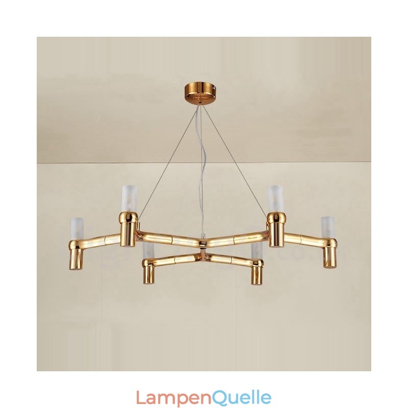 6-flammige einstöckige moderne zeitgenössische Kronleuchterlampe