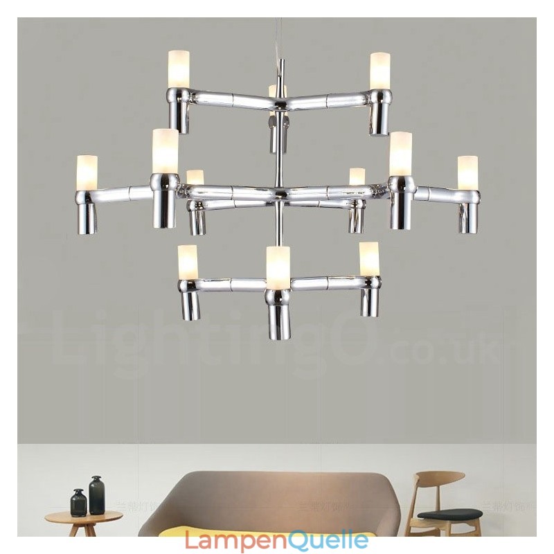 12 Licht 3 Tier Moderne zeitgenössische Kronleuchter Lampe Licht