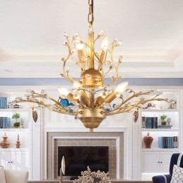 60 cm Höhe 45 cm Breite Moderne zeitgenössische 7 Licht Kronleuchter Lampe Licht