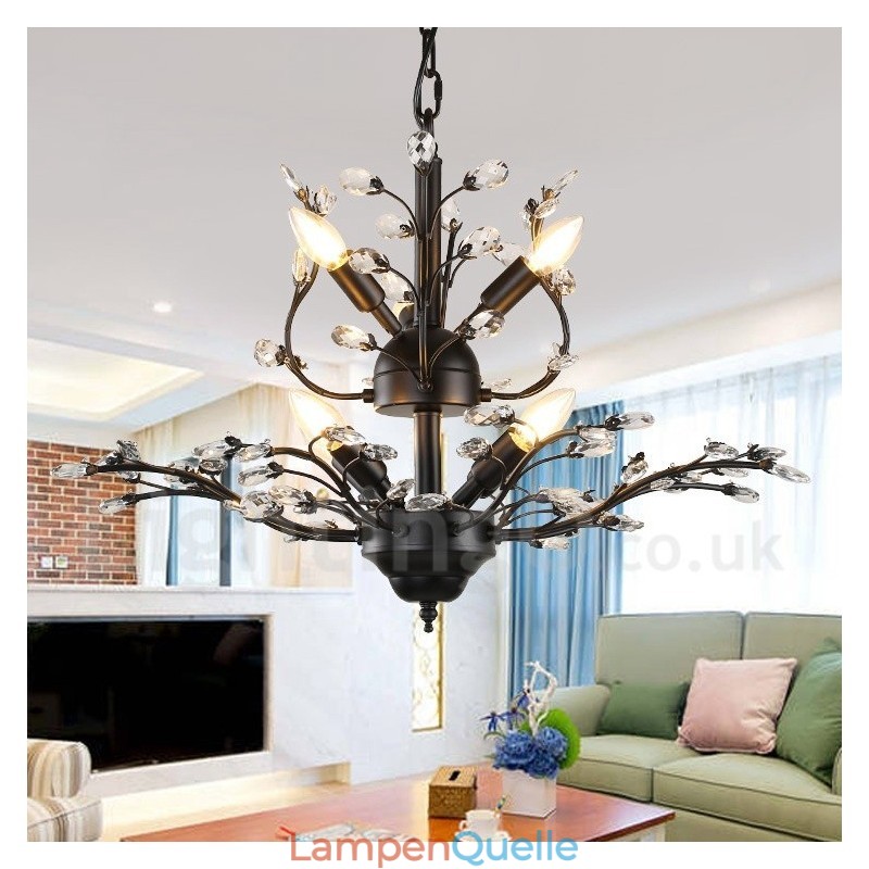 60 cm Höhe 45 cm Breite Moderne zeitgenössische 7 Licht Kronleuchter Lampe Licht