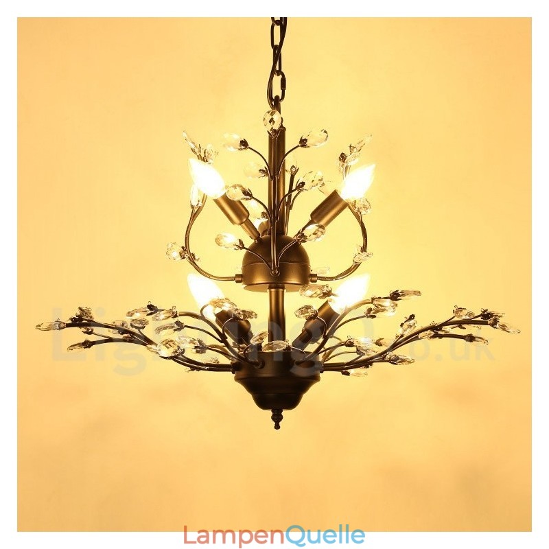 60 cm Höhe 45 cm Breite Moderne zeitgenössische 7 Licht Kronleuchter Lampe Licht