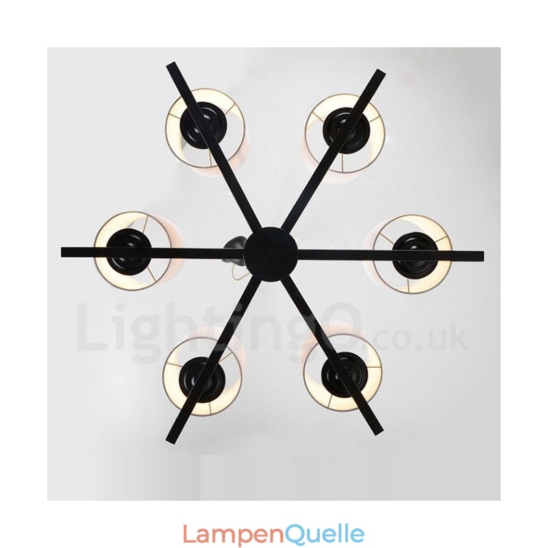 Moderne zeitgenössische 6 Licht Single Tier Kronleuchter Lampe Licht