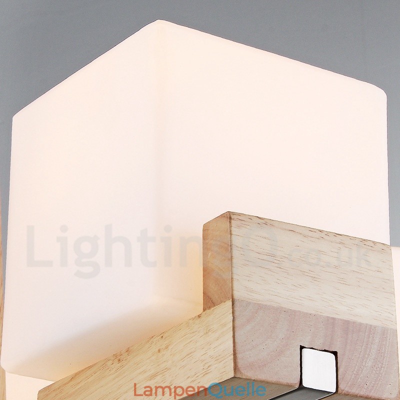 Moderne zeitgenössische 5-flammige einstöckige Kronleuchterlampe aus Holz
