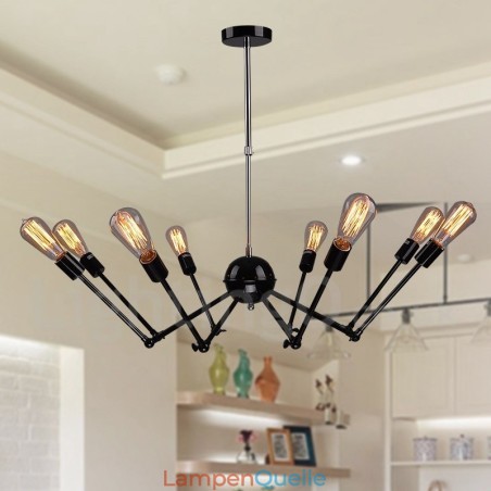 Schwarzes Retro Vintage Metall 8 Licht Single Tier Kronleuchter Licht Schwarzes Retro Vintage Metall 8 Licht Single Tier Kronleuchter Licht