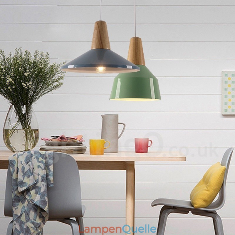1 Licht Moderne zeitgenössische Holz Pendelleuchte