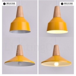 1 Licht Moderne zeitgenössische Holz Pendelleuchte