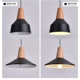 1 Licht Moderne zeitgenössische Holz Pendelleuchte