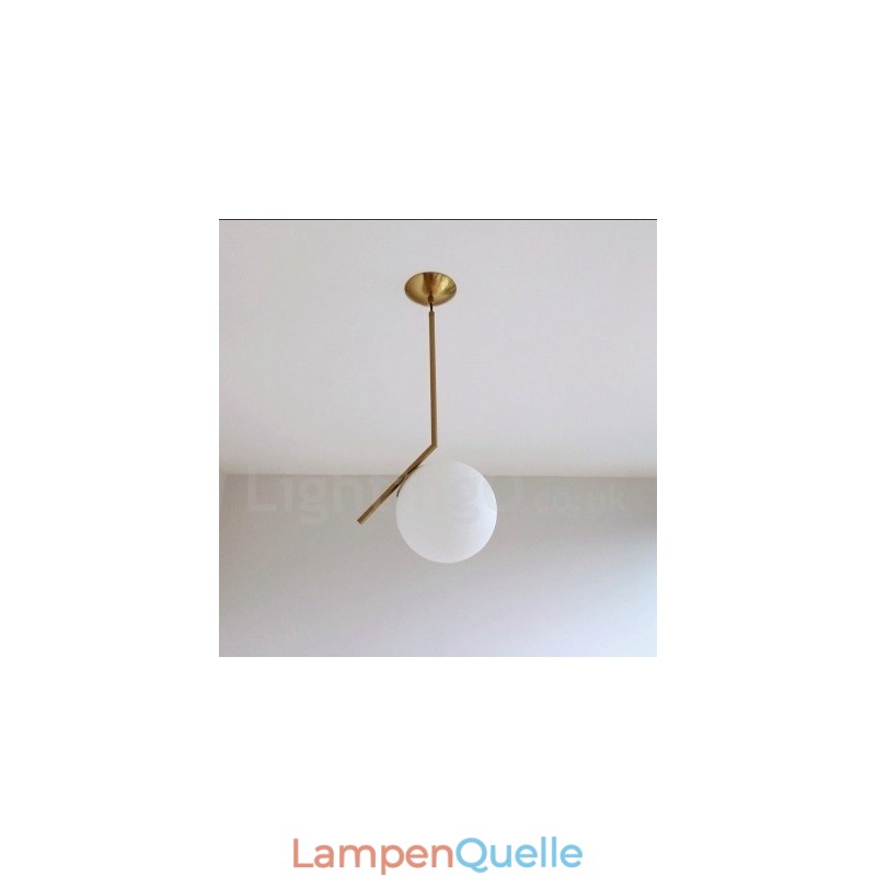 1-flammige, moderne Pendelleuchte mit Glasschirm