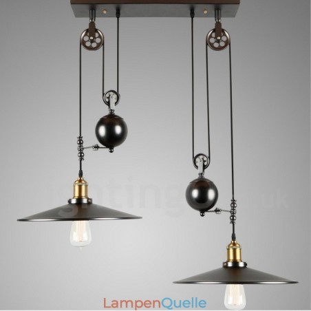 2-flammige Pendelleuchte aus Metall im Landhausstil im Vintage-Stil 2-flammige Pendelleuchte aus Metall im Landhausstil im Vintage-Stil