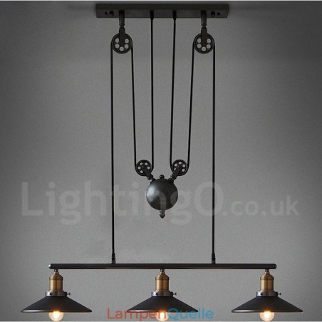3-flammige Pendelleuchte aus Metall im Vintage-Stil 3-flammige Pendelleuchte aus Metall im Vintage-Stil