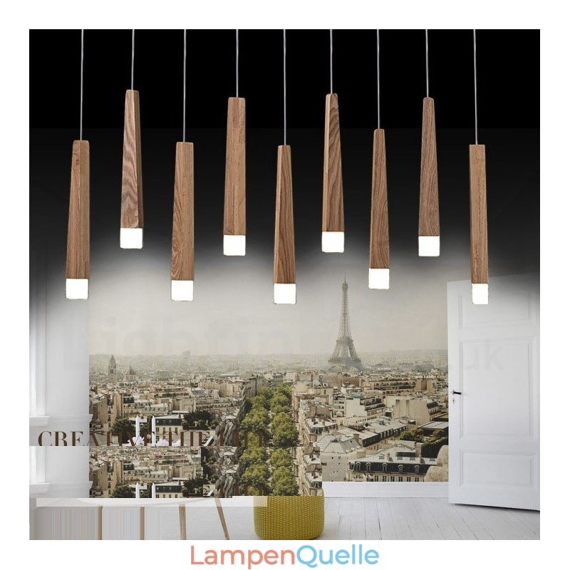 1 Licht Moderne zeitgenössische Holz Pendelleuchte