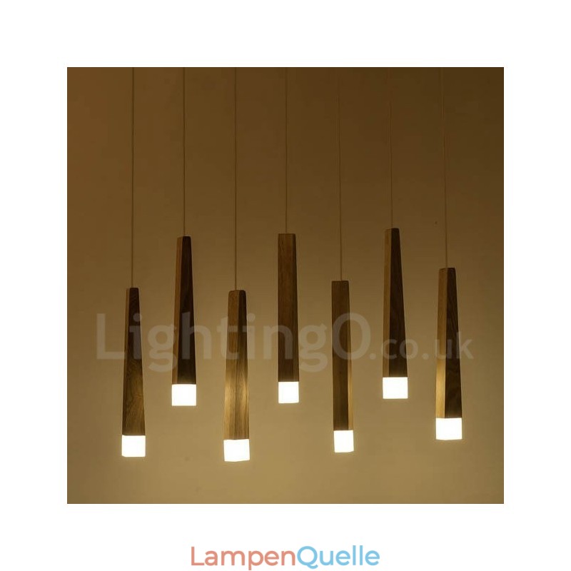 1 Licht Moderne zeitgenössische Holz Pendelleuchte