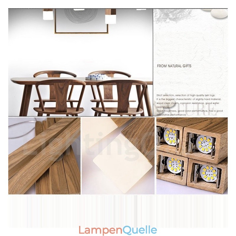 1 Licht Moderne zeitgenössische Holz Pendelleuchte