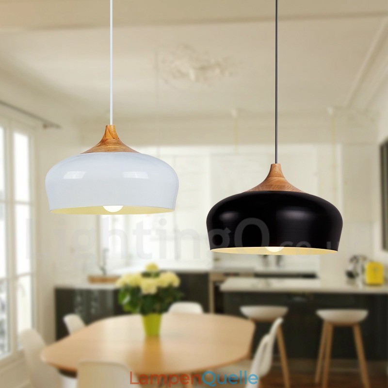 1 Licht Moderne zeitgenössische Holz Pendelleuchte