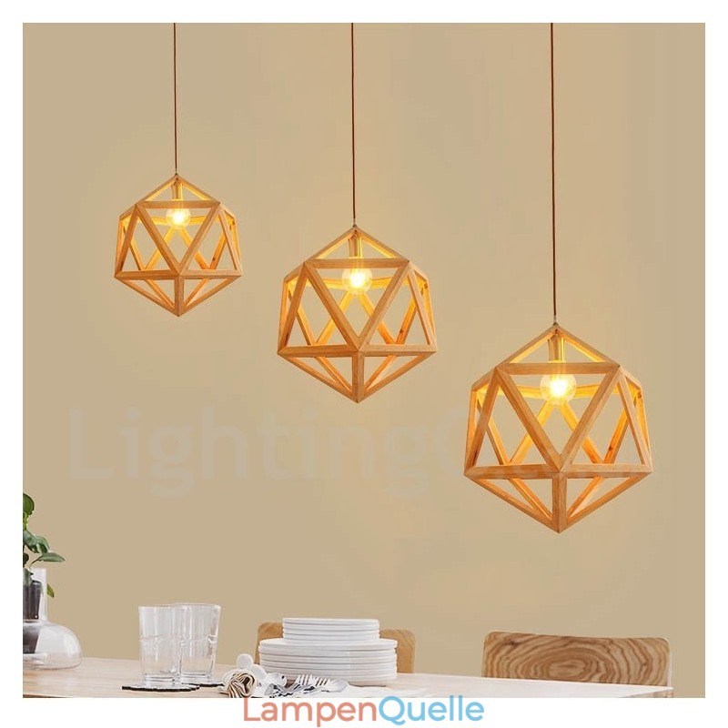 1 Licht Moderne zeitgenössische Holz Pendelleuchte