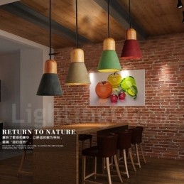 Moderne zeitgenössische Holz Multi Farben Concrte Pendelleuchte