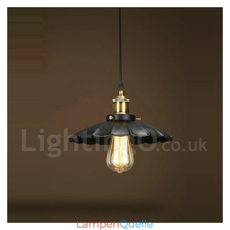 Schwarze Vintage-Pendelleuchte aus Metall