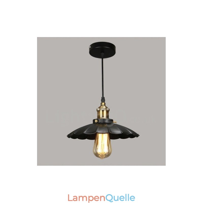 Schwarze Vintage-Pendelleuchte aus Metall