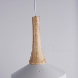 Moderne zeitgenössische Pendelleuchte aus Holz und Metall