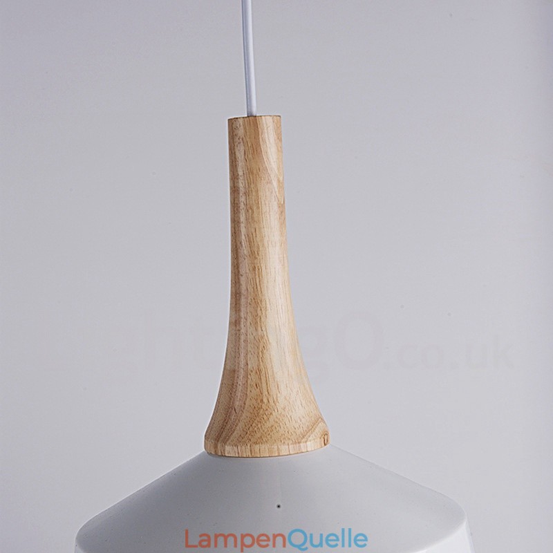 Moderne zeitgenössische Pendelleuchte aus Holz und Metall