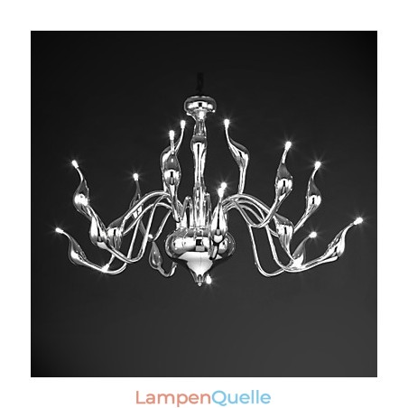 Moderne Kronleuchterleuchte 18 Lichter G4 Chrom-Finish Moderne Kronleuchterleuchte 18 Lichter G4 Chrom-Finish