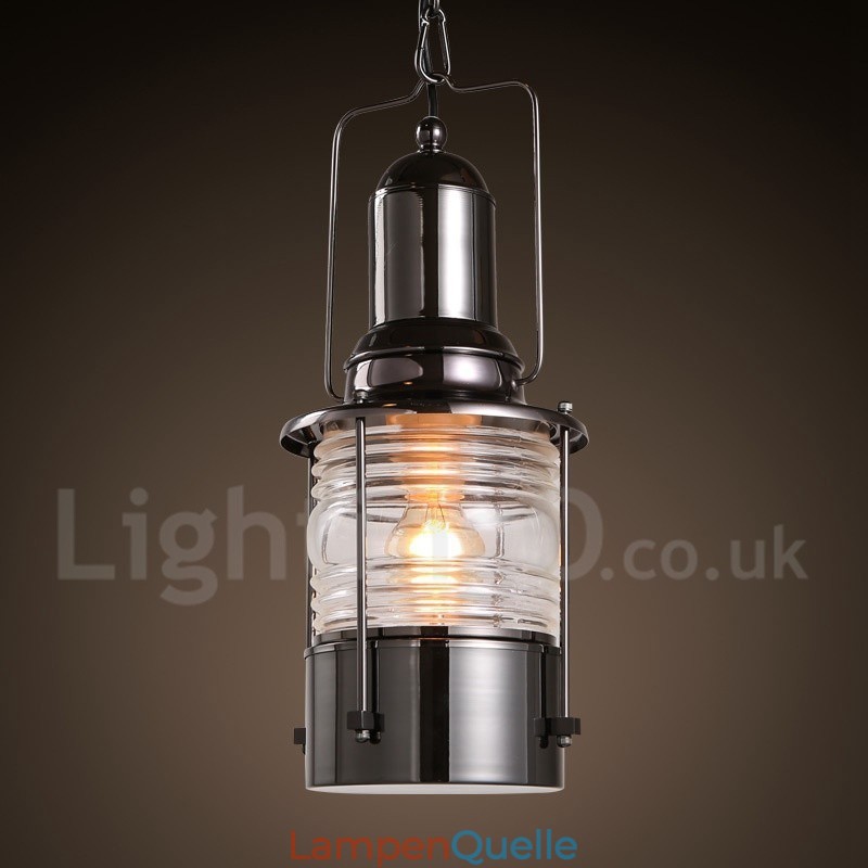 Retro Vintage 1 Licht Laterne Kupfer Pendelleuchte