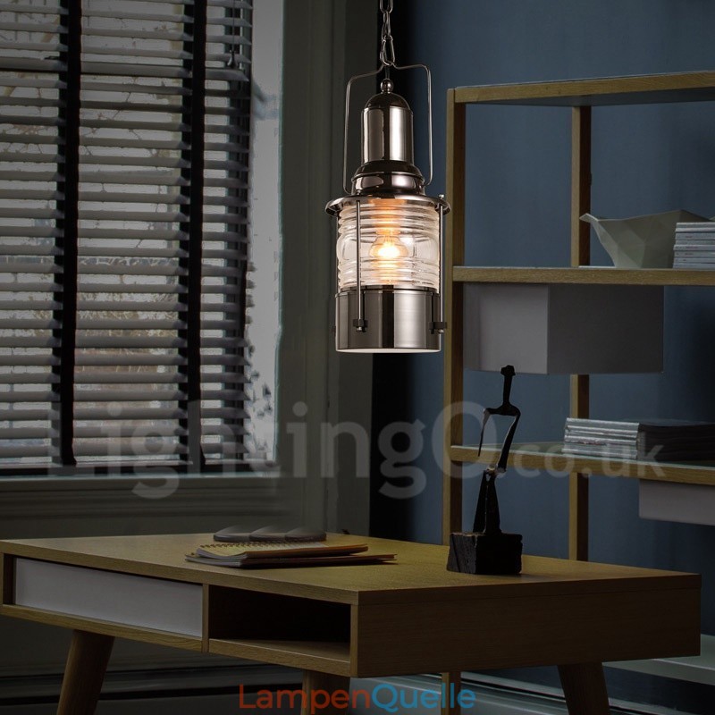 Retro Vintage 1 Licht Laterne Kupfer Pendelleuchte