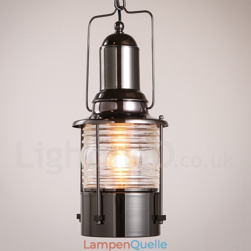 Retro Vintage 1 Licht Laterne Kupfer Pendelleuchte