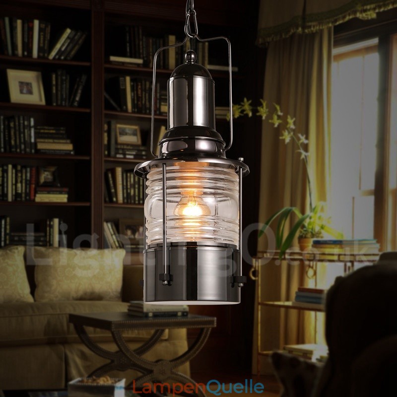 Retro Vintage 1 Licht Laterne Kupfer Pendelleuchte