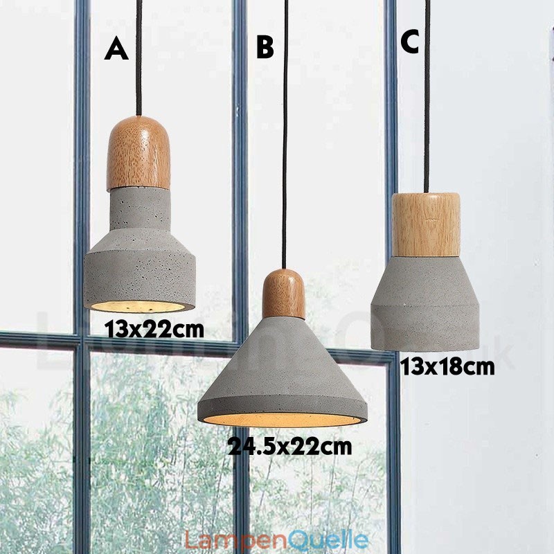 Einzellicht Moderne zeitgenössische Holz-Beton-Pendelleuchte