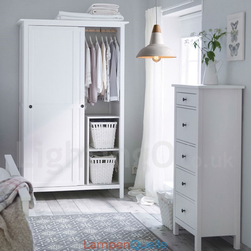 Moderne zeitgenössische 1 Licht Holz Concrte Pendelleuchte