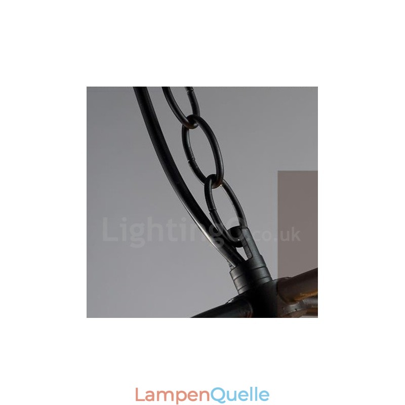 6-flammige Pendelleuchte im Vintage-Stil aus Metall