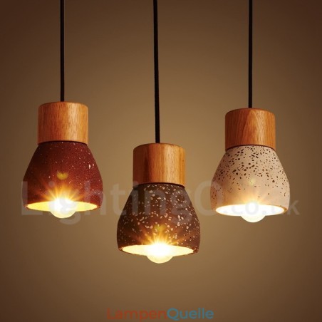 Moderne zeitgenössische 1 Licht Holz Concrte Pendelleuchte Moderne zeitgenössische 1 Licht Holz Concrte Pendelleuchte