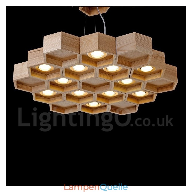 12 Licht Holz Moderne zeitgenössische Pendelleuchte
