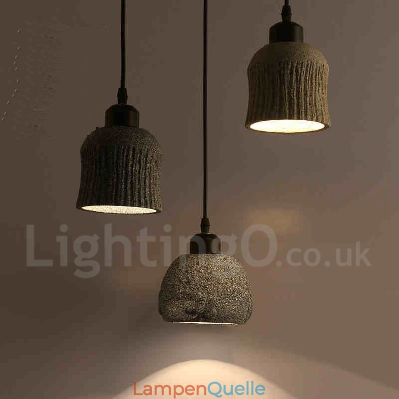 Retro Vintage Holz Beton Pendelleuchte
