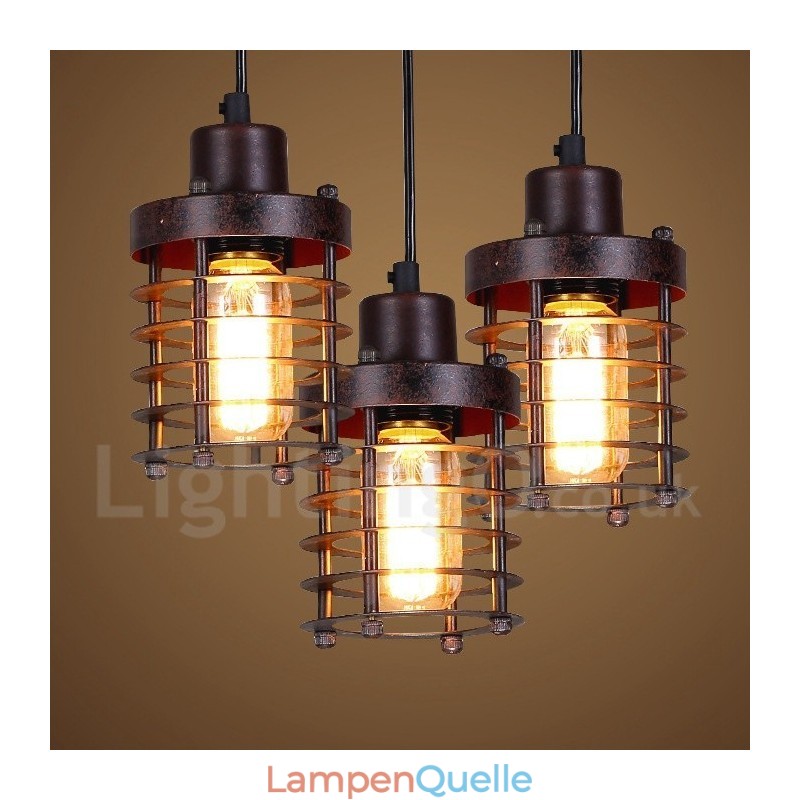1-flammige Retro-Vintage-Pendelleuchte aus Kupfer