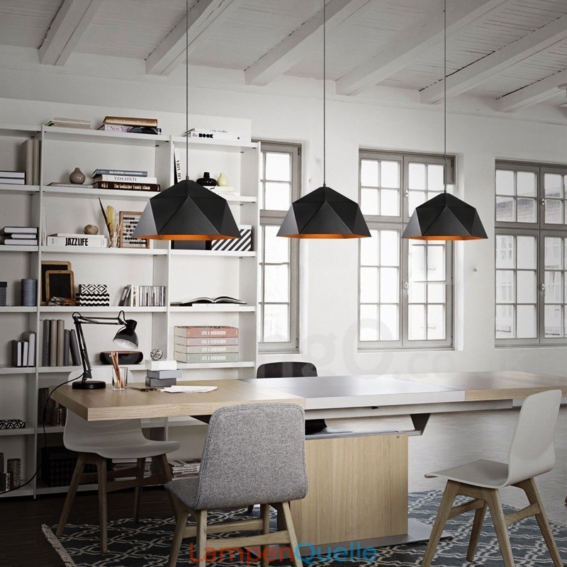 Moderne Pendelleuchte mit 1 Licht, Schwarz