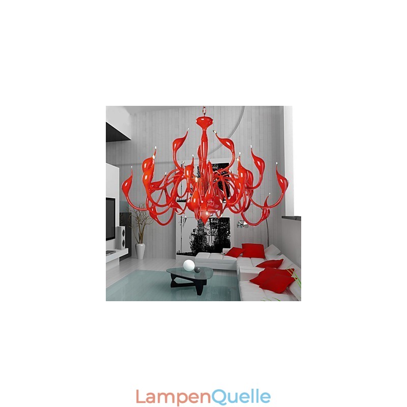 Moderne Kronleuchter Licht 24 Lichter G4 Rot Malerei