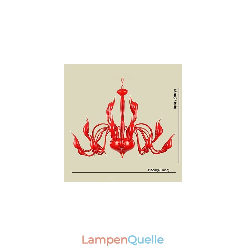 Moderne Kronleuchter Licht 24 Lichter G4 Rot Malerei