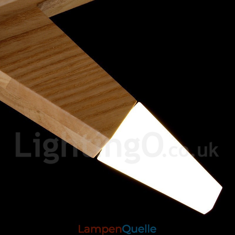 Moderne zeitgenössische Pendelleuchte aus Holz mit 12 Lichtern