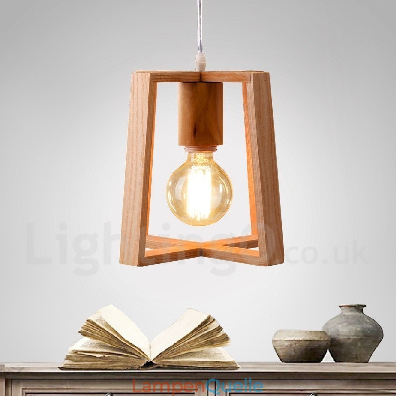 Moderne Pendelleuchte aus Holz mit 1 Licht