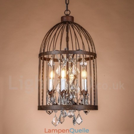 Retro Vintage Metall 4 Licht Vogelkäfig Pendelleuchte Retro Vintage Metall 4 Licht Vogelkäfig Pendelleuchte