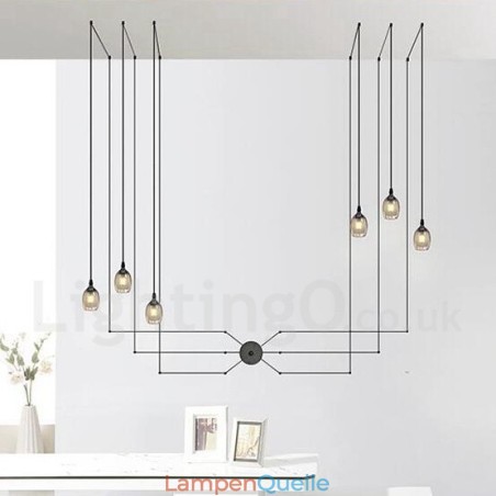 Für 6-flammige Pendelleuchte mit Glasschirm Für 6-flammige Pendelleuchte mit Glasschirm