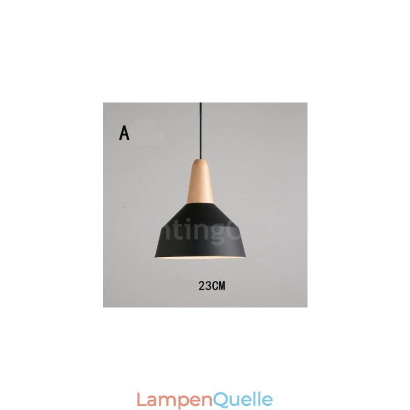 Moderne zeitgenössische Holz Metall Multi Farben Pendelleuchte