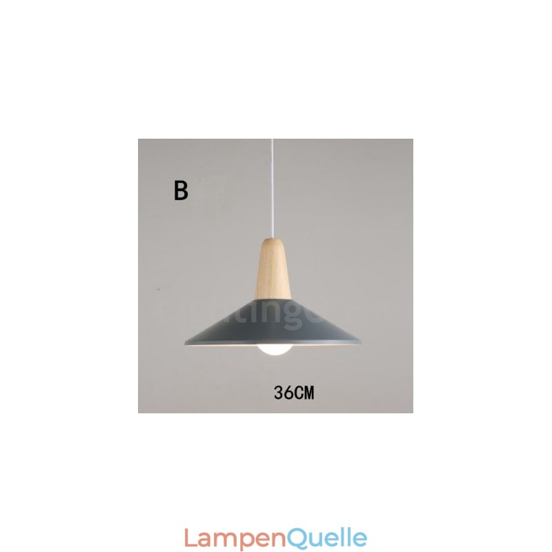 Moderne zeitgenössische Holz Metall Multi Farben Pendelleuchte