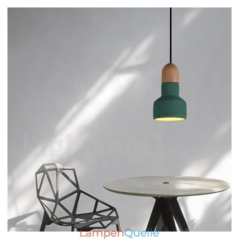 Vintage Holz Beton Multi Farben Pendelleuchte für Lampe